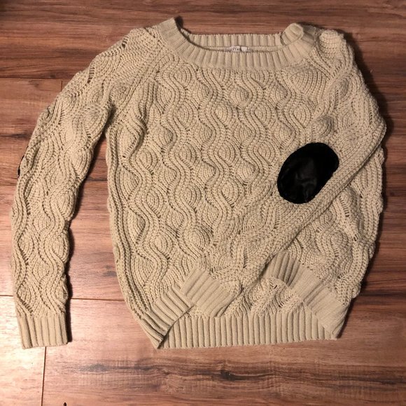 Alythea Cable Knit Sweater with Elbow Patches - Picture 1 of 4